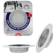 Load image into Gallery viewer, Kudret Kitchen Sink Strainer 304 Stainless Steel Sink Drain Strainer, 4,3" Large Rim for Standard Drainers