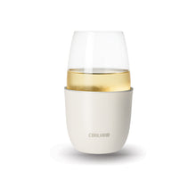 Load image into Gallery viewer, Coolvino Chilling Sleeve with Crystal Stemless Glass - White, 12.5 oz