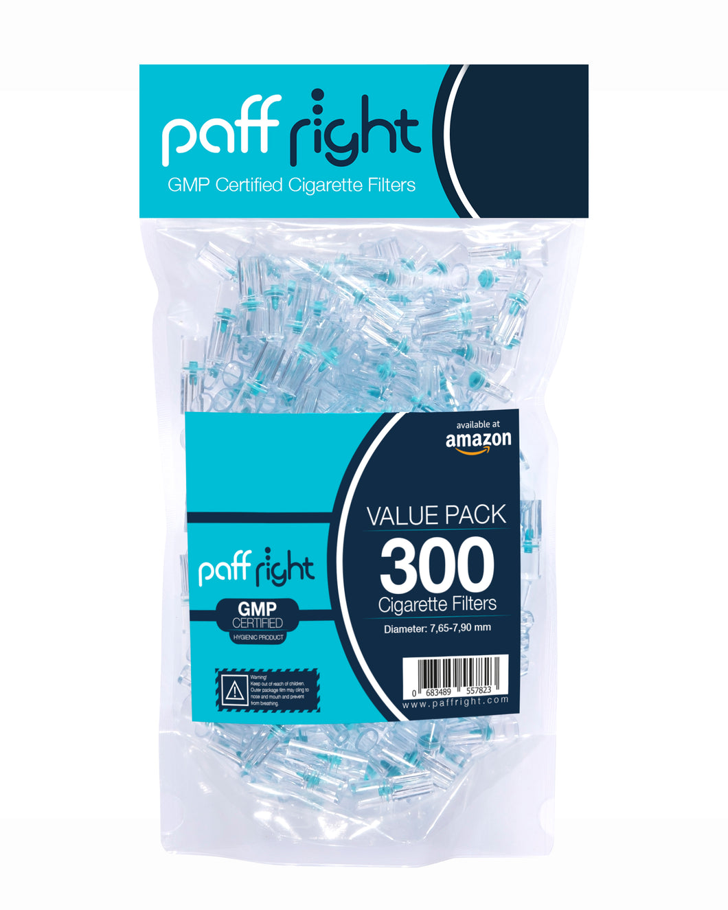 PaffRight Premium Einweg-Zigarettenfilter, Economy Pack, 300/600/1200 pro Packung